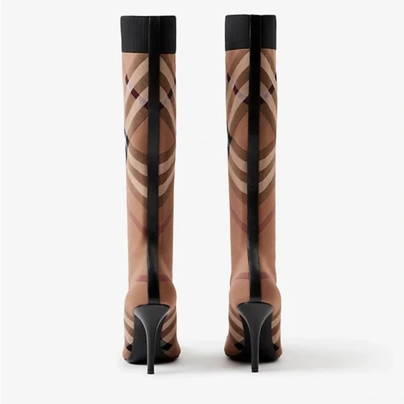 Burberry Dolman Check Sock Boot Size 40 - Picture 3 of 5